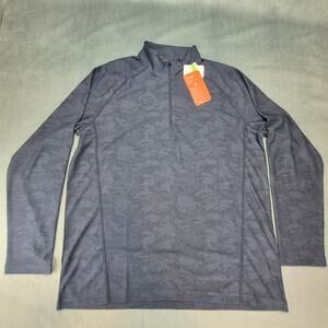 Storm Creek The Bodyguard Eco-Camo Print Pullover Mens Blue 1/4 Zip XL